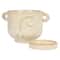 Hello Honey® 8.25" Cream Stoneware Face Planter & Saucer